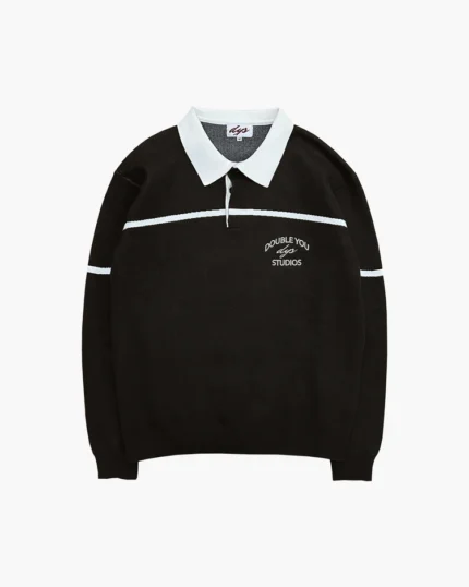 Double You Studios RUGBY POLO KNIT (CHOCOLATE)